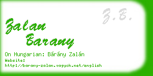 zalan barany business card