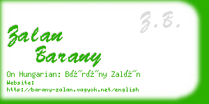 zalan barany business card